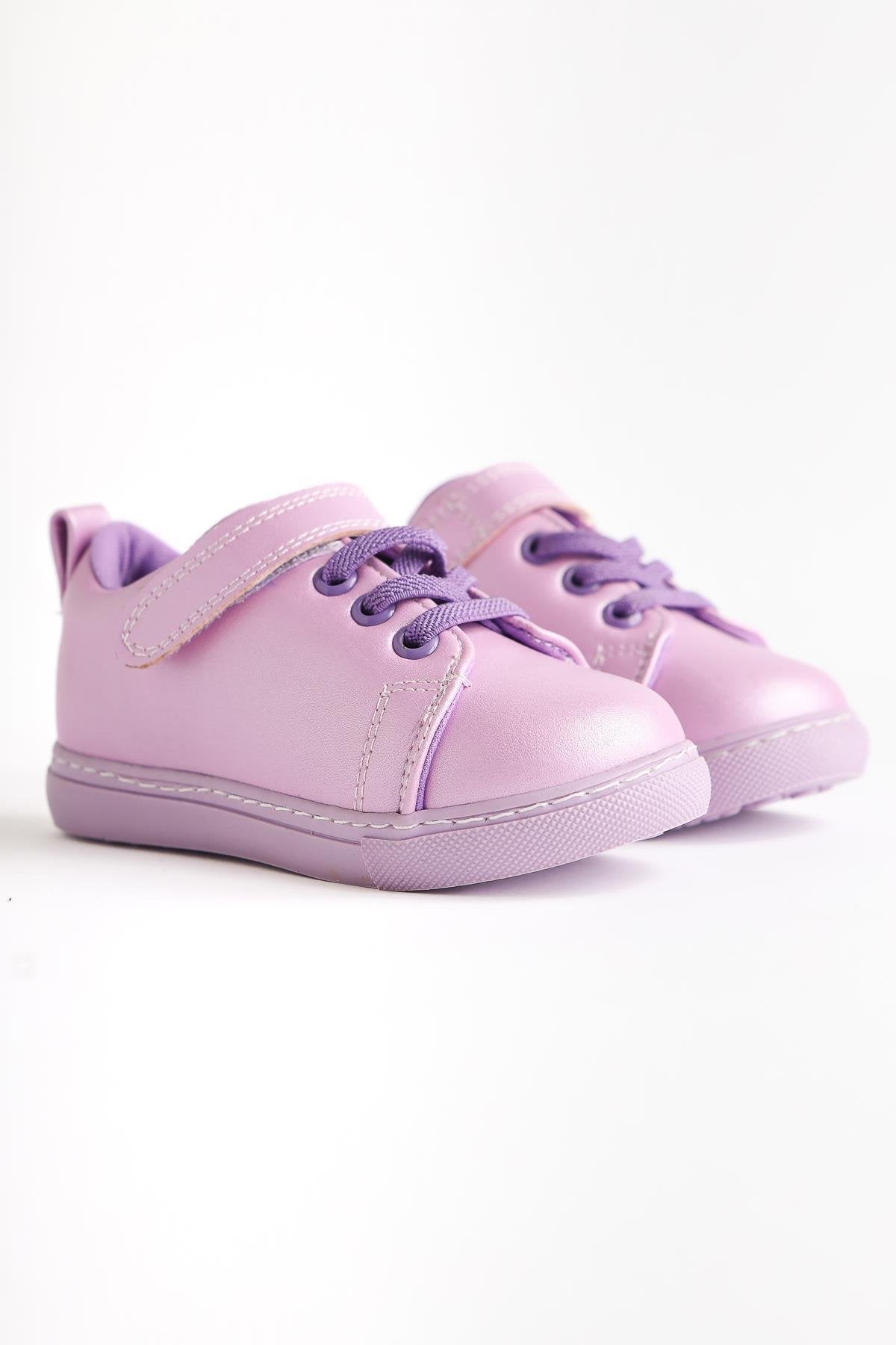 Daisy Lila Bağcıklı Cırtcırt Detaylı Bebe Spor Ayakkabı
