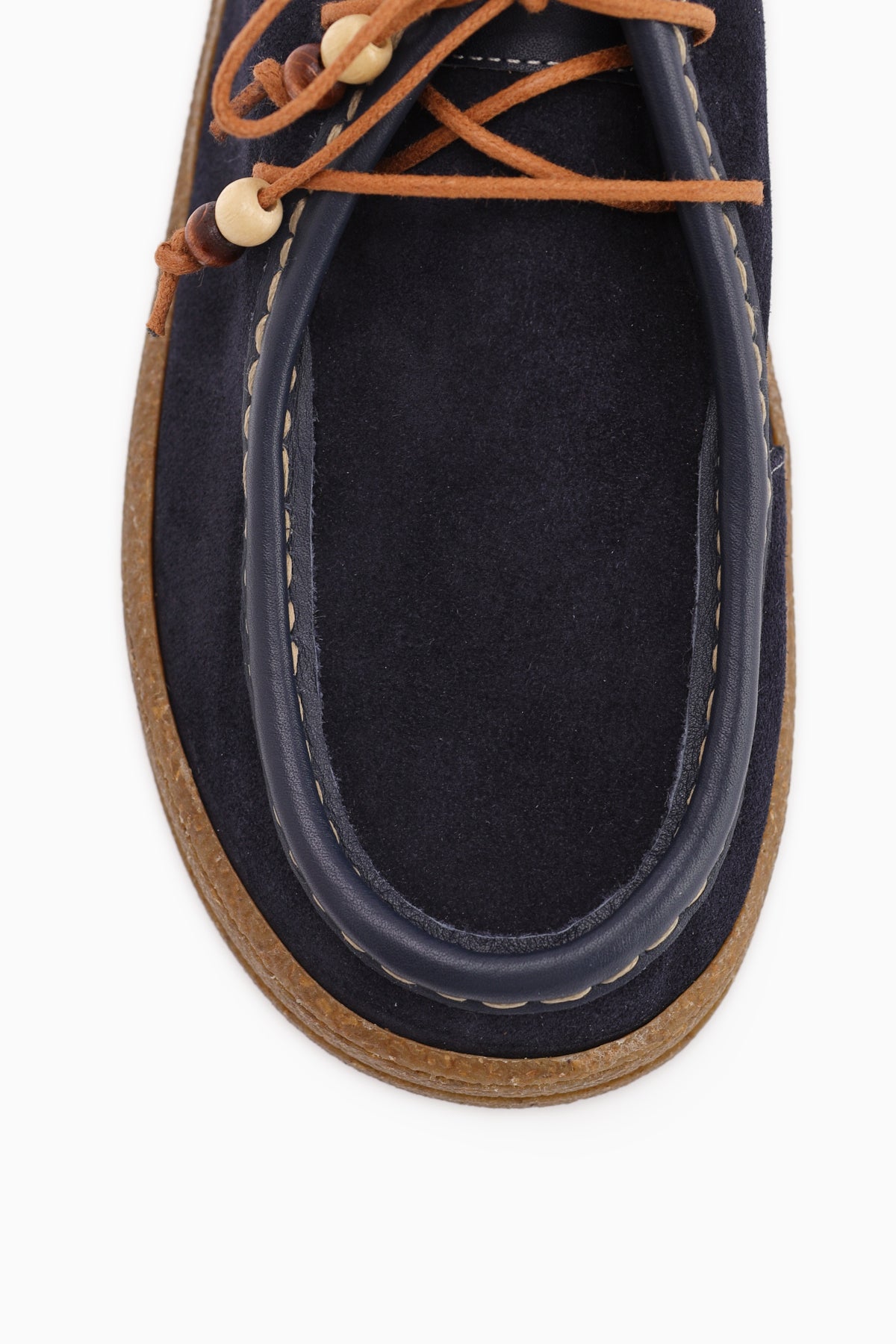 Polin Hakiki Deri Lacivert Süet Bağcıklı Günlük Loafer Ayakkabı