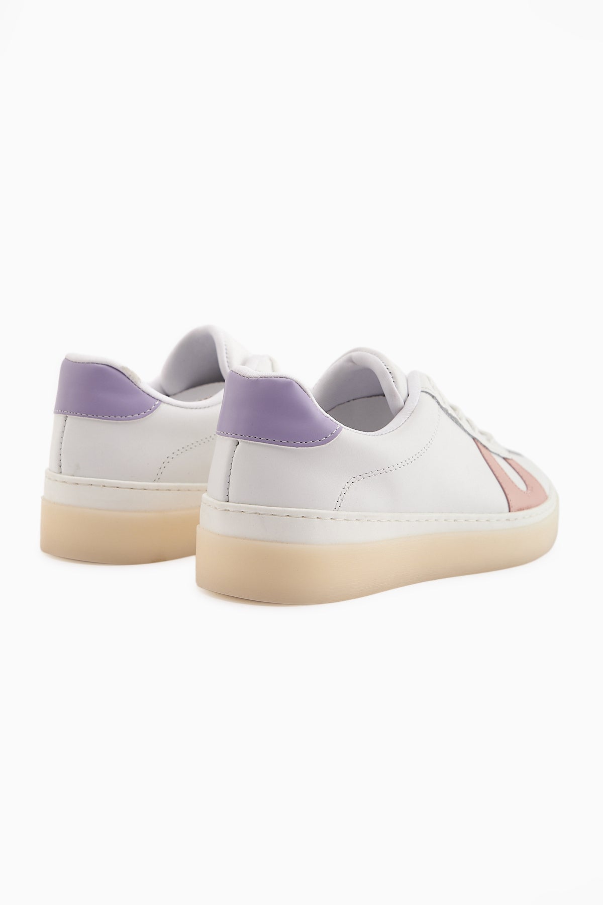 Eddie Hakiki Deri Beyaz Pudra Sneaker Kadın Ayakkbı