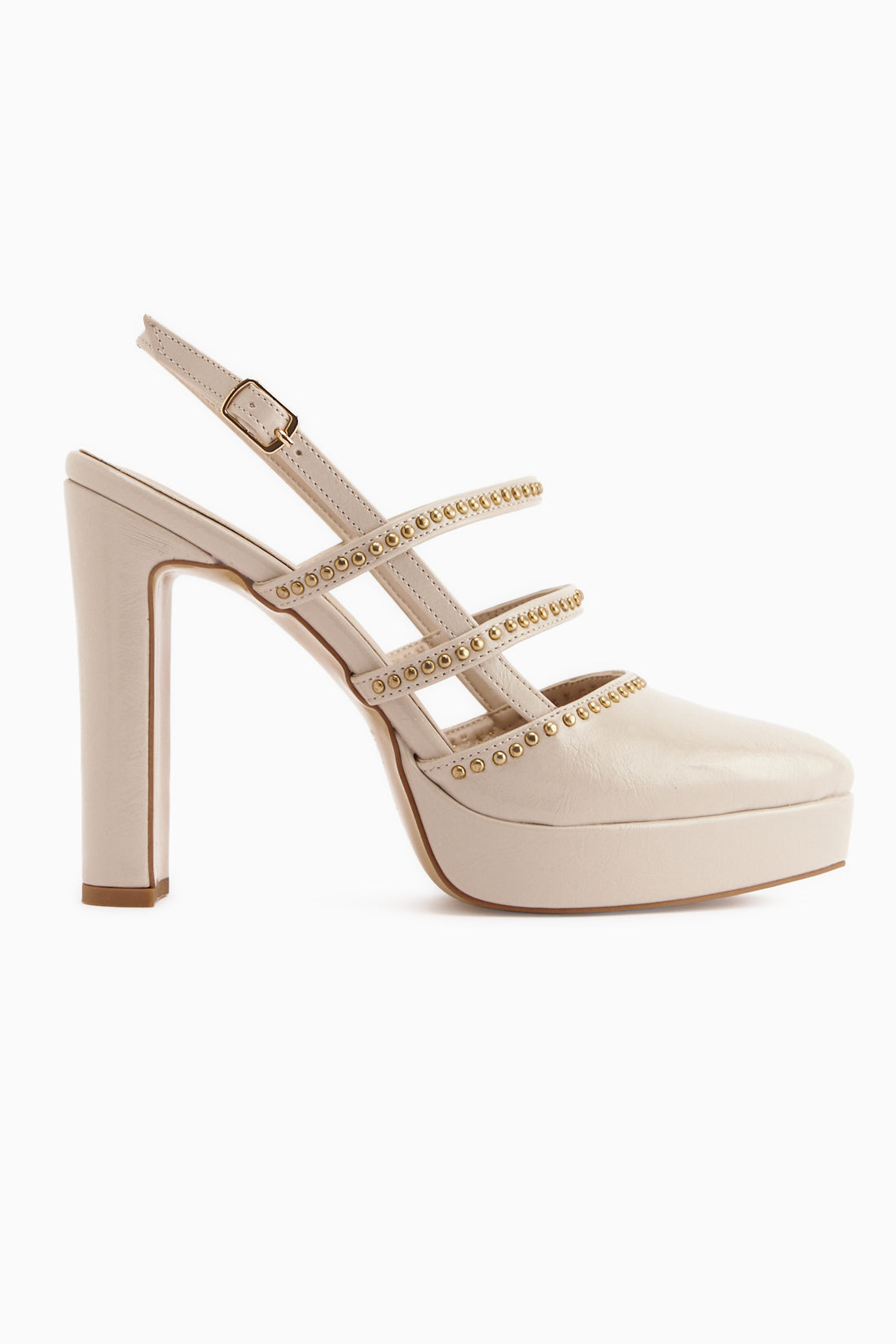 Milea Bej Zımba Detaylı Kadın Platform Topuklu Ayakkabı