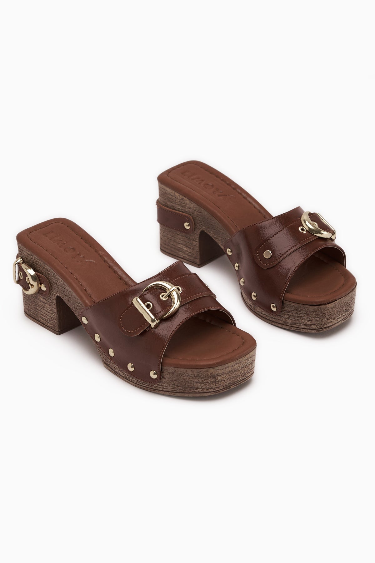 Edita Taba Kemer Detaylı Platform Topuklu Kadın Terlik