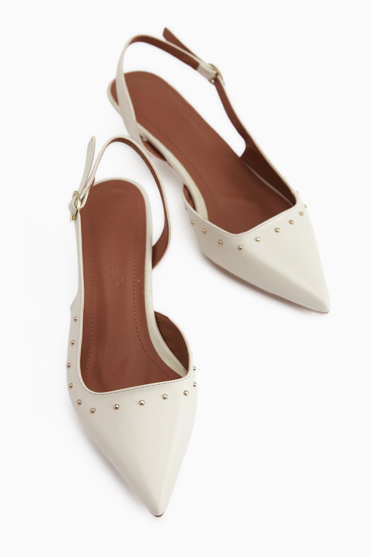 Marica Bej Troklu Kısa Topuklu Kadın Ayakkabı