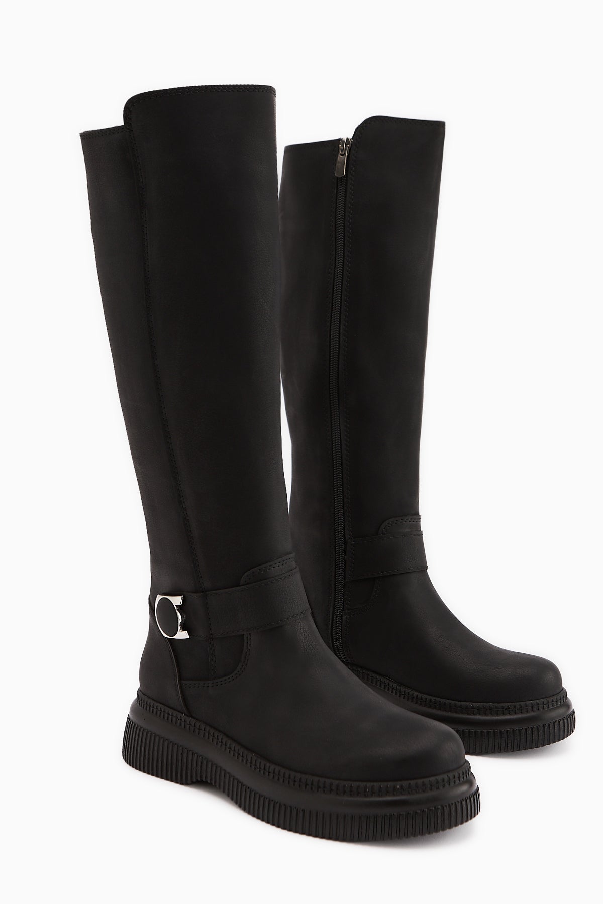 Juliah Siyah Toka Detaylı Fermuarlı Çizme