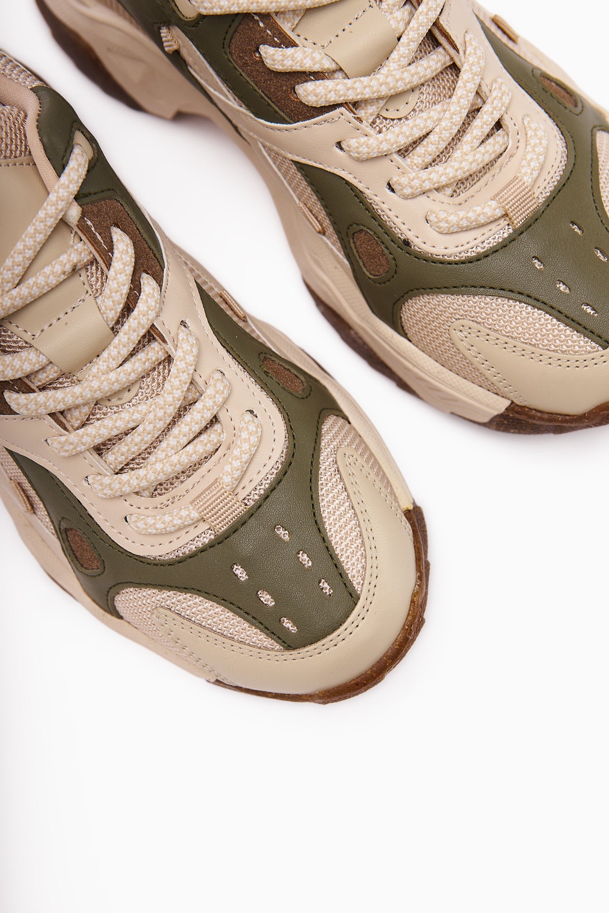 Daysi Haki Bej Kalın Tabanlı Spor Ayakkabı Kadın Sneakers