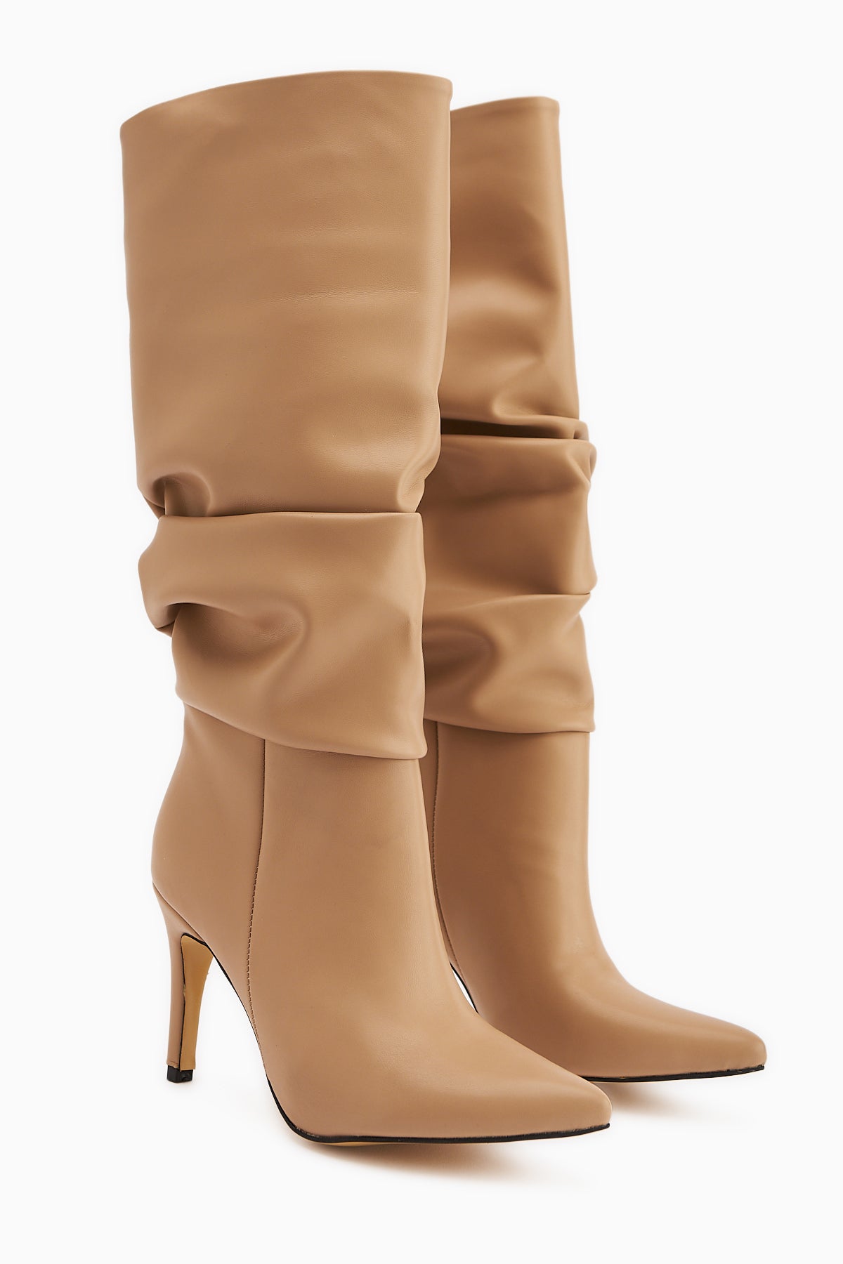 Merin Nud Sivri Burunlu İnce Topuklu Körüklü Çizme