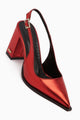 Essi Kırmızı Önü Kapalı Kalın Topuklu Kadın Ayakkabı