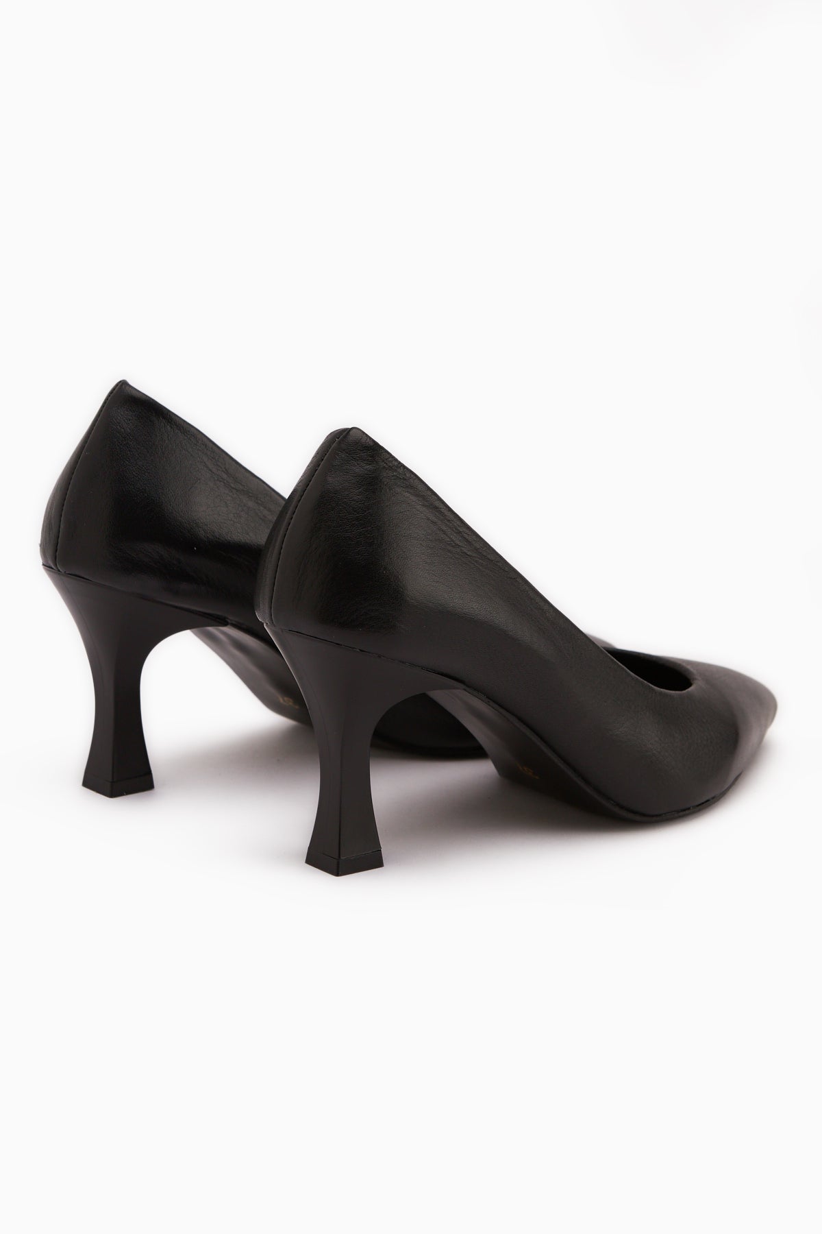 Clarry Hakiki Deri Siyah Kadın Topuklu Ayakkabı