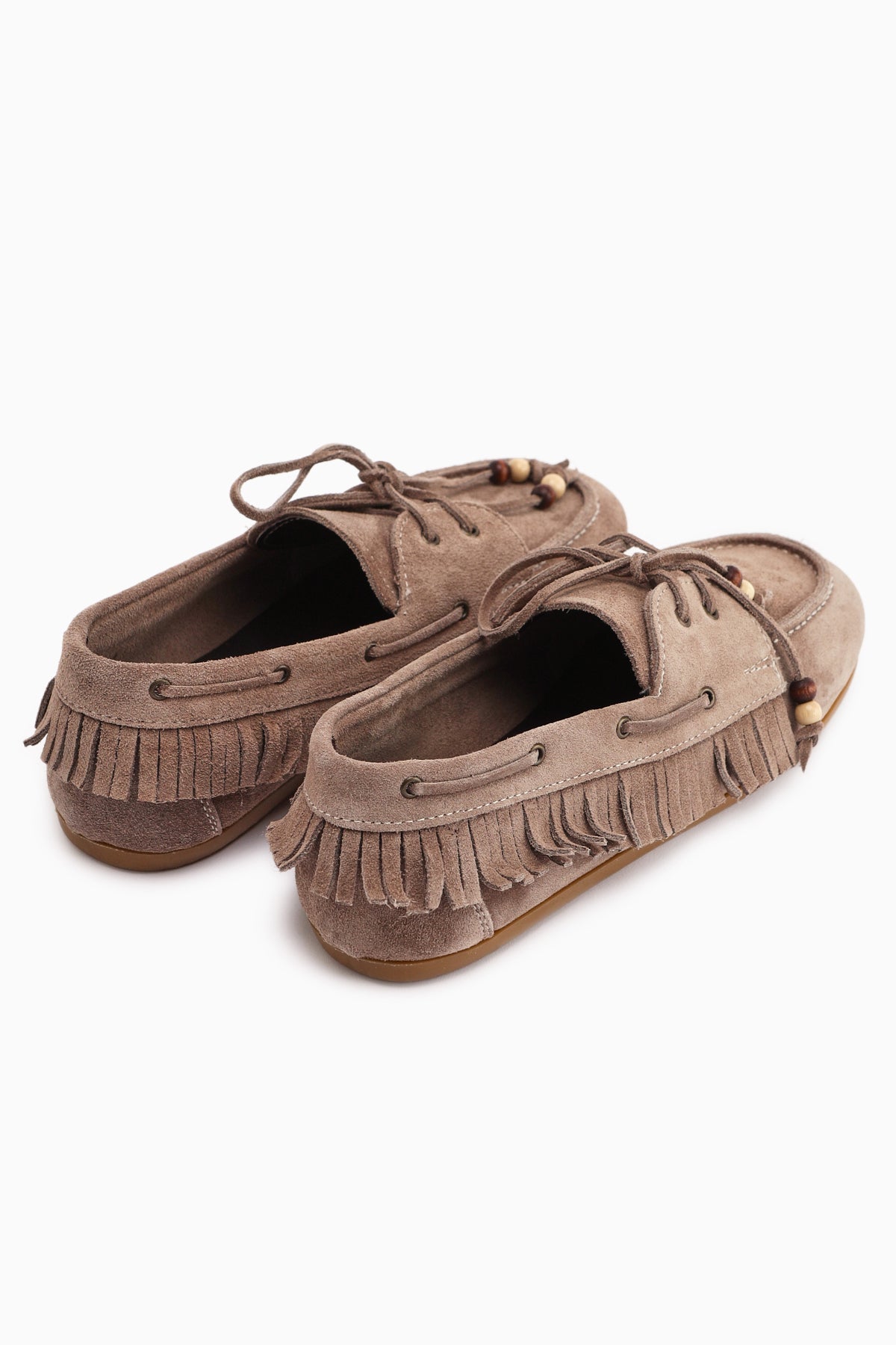 Rania Hakiki Deri Vizon Kadın Loafer Ayakkabı