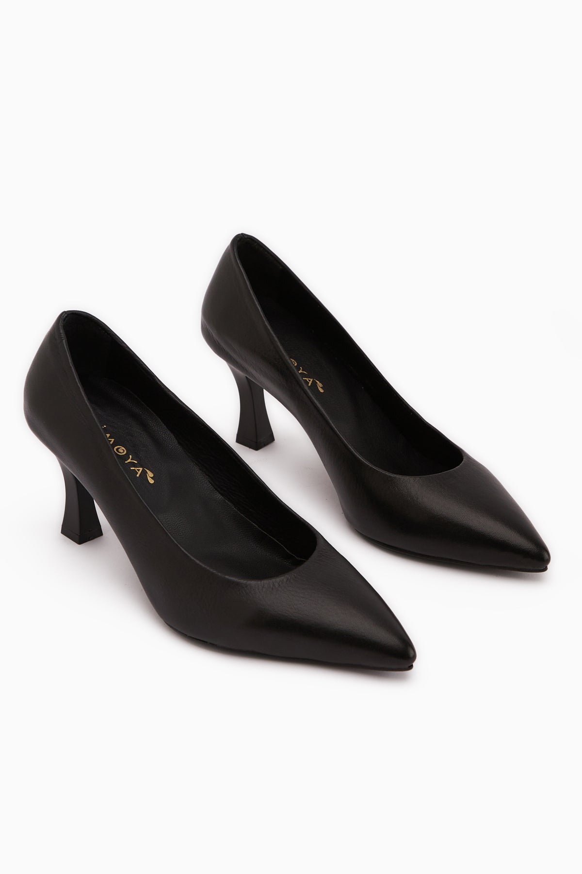 Clarry Hakiki Deri Siyah Kadın Topuklu Ayakkabı