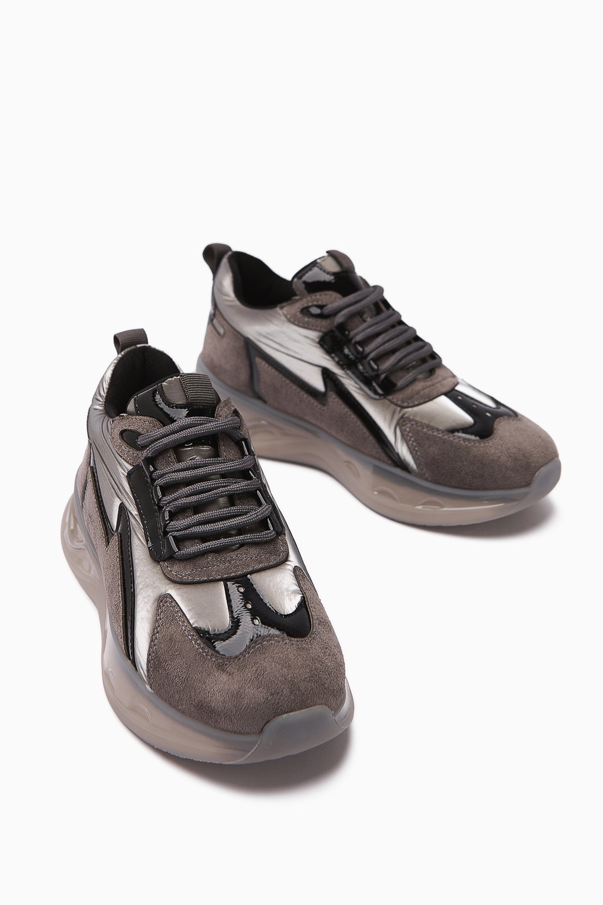 Tolin Gri Paraşüt Kumaşlı Kadın Sneakers Ayakkabı