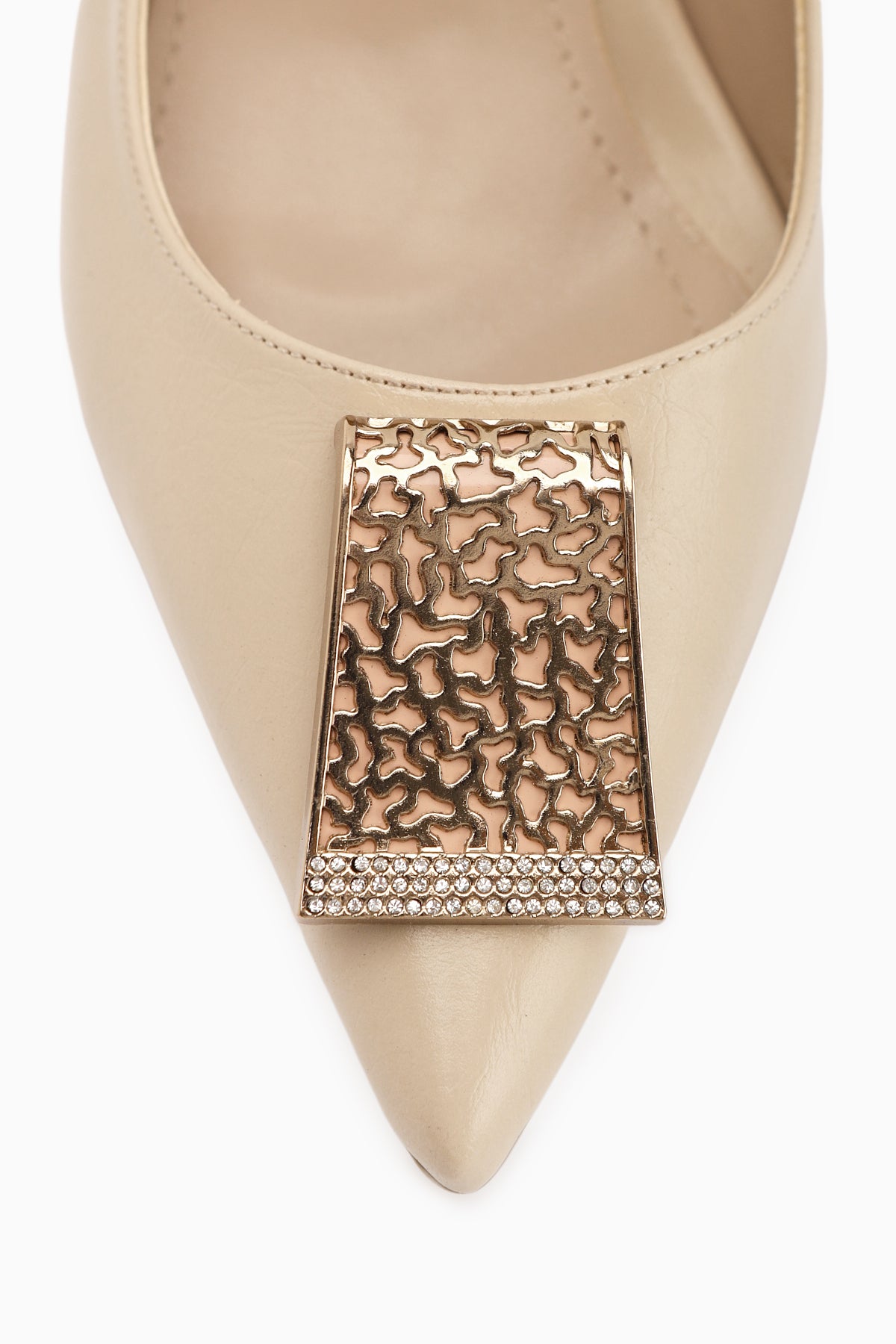 Lian Bej Tokalı Stiletto Kadın Topuklu Ayakkabı