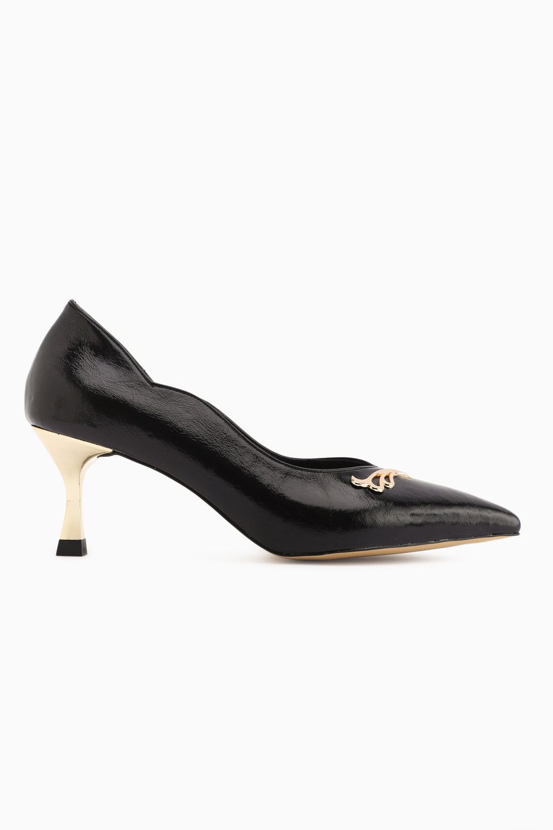 Liona Siyah Toka Detaylı Kadın Topuklu Ayakkabı Stiletto