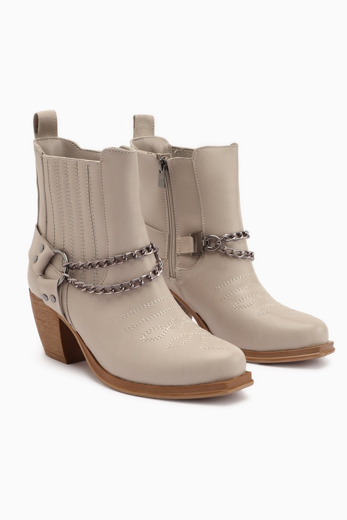 Deana Bej Nakışlı Kadın Western Bot