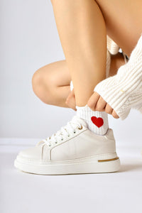 Anastazia Beyaz Topuk Detaylı Sneakers