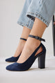 Kyle Lacivert Bilekten Baretli Yüksek Topuk Topuklu Ayakkabı