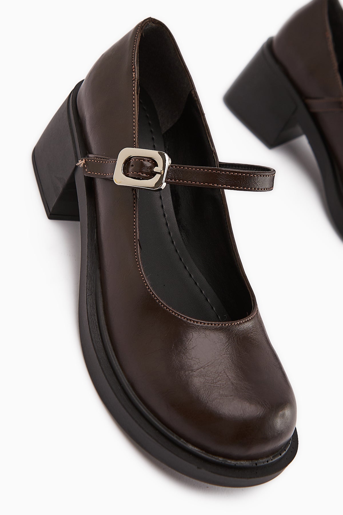 Mirka Kahve Bantlı Kadın Loafer Ayakkabı