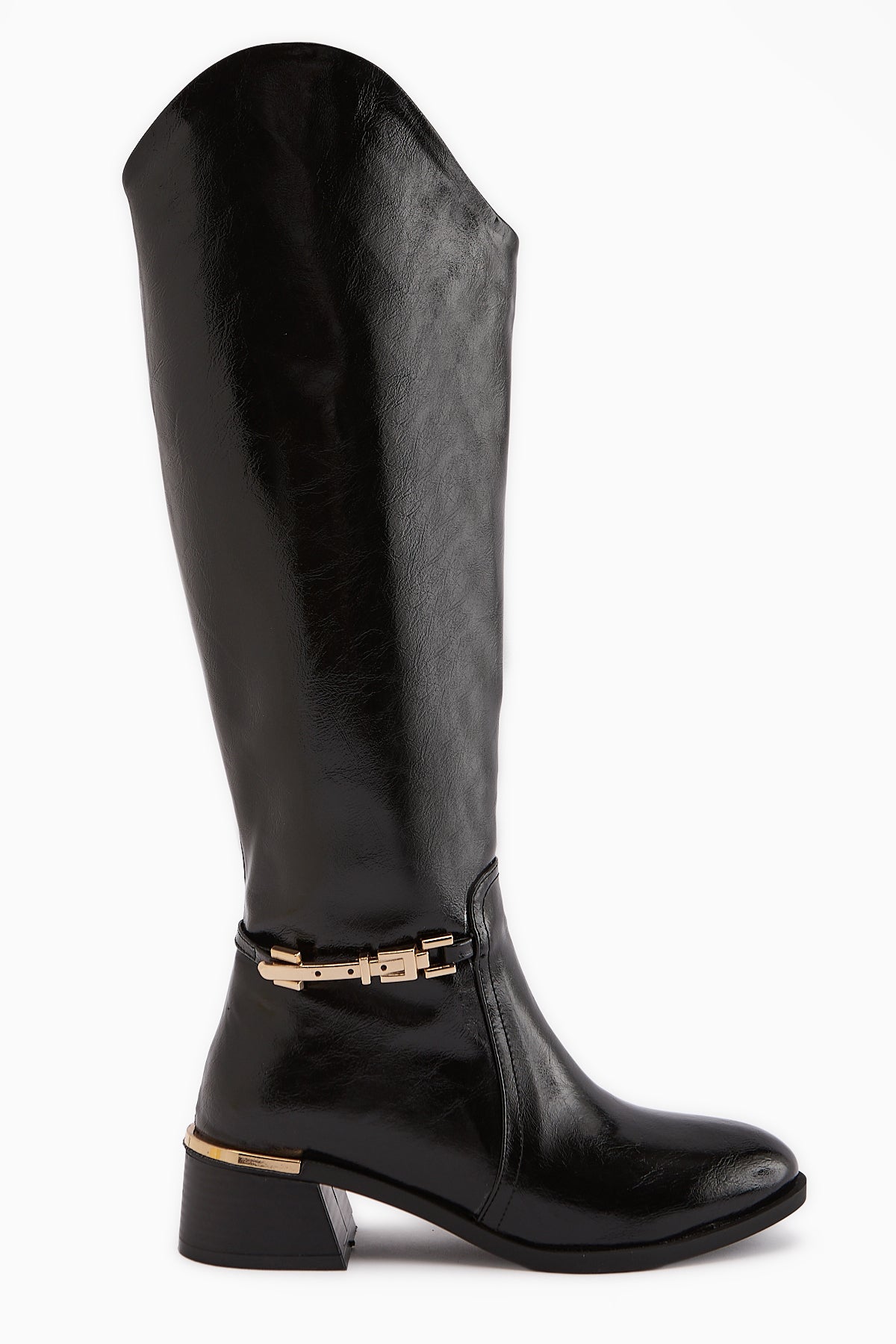 Kamilla Siyah Tokalı Kadın Çizme