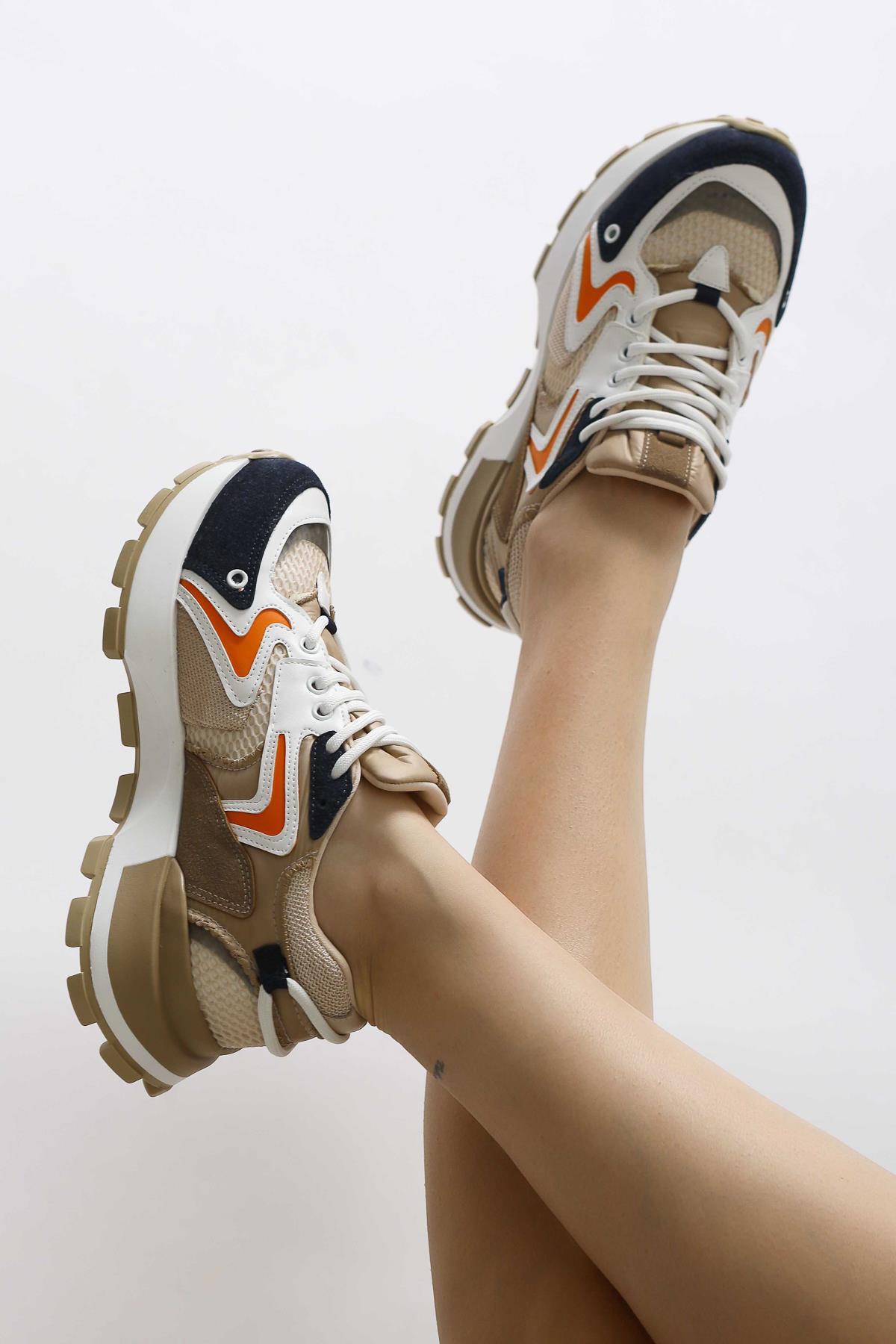Onella Lacivert Süet Detaylı Bağcıklı Sneakers