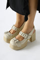 Marise Bej Oval Burunlu Platformlu Çift Kemer Aksesuarlı Günlük Ayakkabı