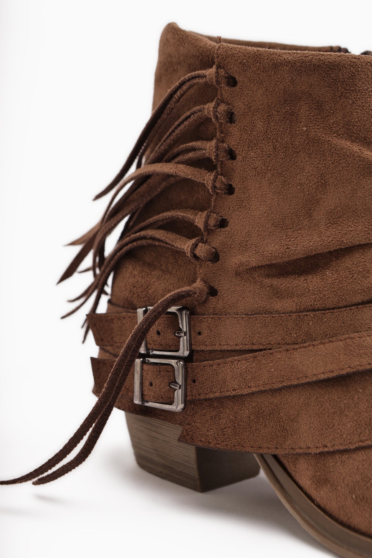 Elis Kahve Süet Tokalı Kadın Kovboy Western Bot