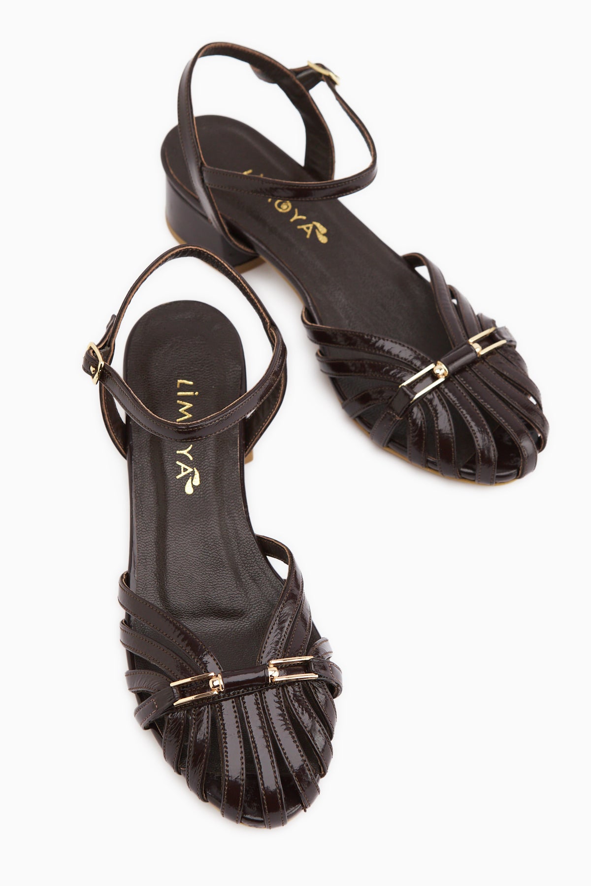 Serry Hakiki Deri Kahve Tokalı Kadın Sandalet