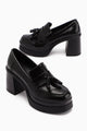 Juni Siyah Platform Topuklu Kadın Günlük Ayakkabı