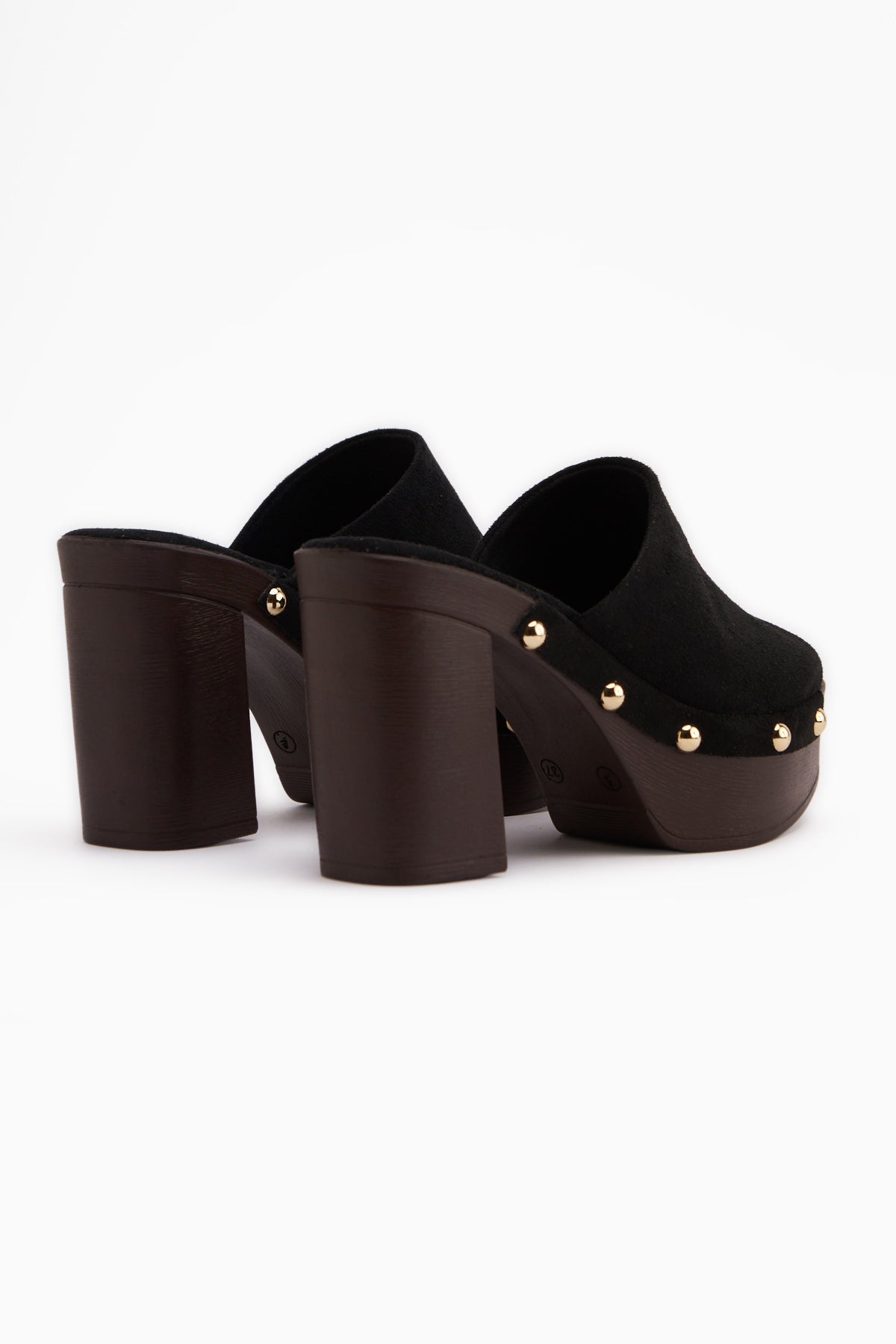 Gracia Siyah Süet Platform Topuklu Kadın Terlik
