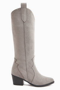 Lhena Gri Süet Western Çekme Çizme