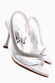 Agata Gümüş Sivri Burunlu Asimetrik Taşlı Halatlı Kadın Abiye Ayakkabı