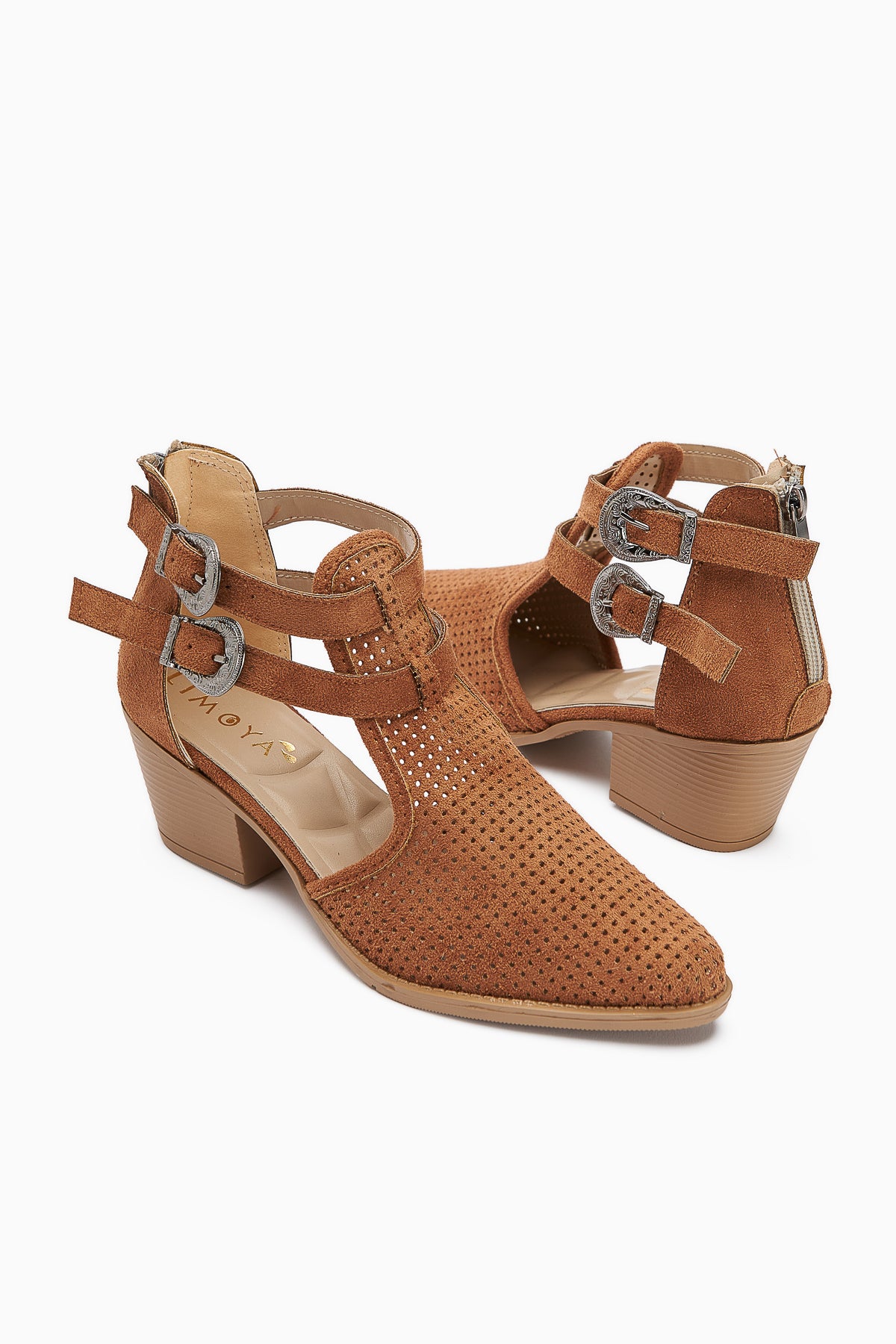 Carin Taba Süet Toka Detaylı Arkadan Fermuarlı Kadın Yazlık Bot