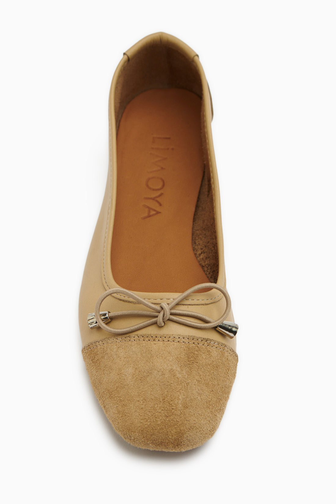 Anjela Hakiki Deri Bej Fiyonk Detaylı Kadın Babet Ayakkabı