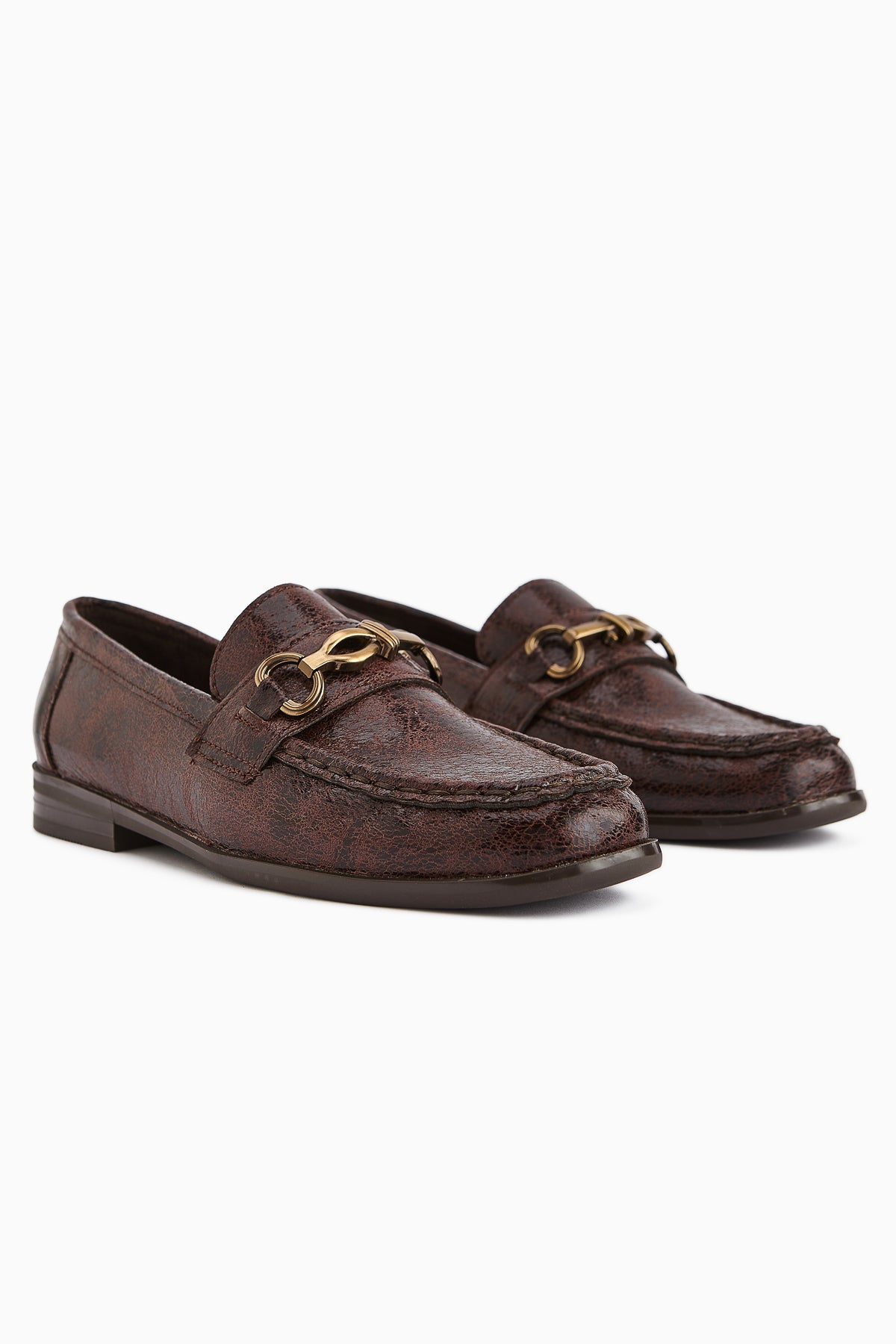 Kali Kahve Zincir Detaylı Loafer Kadın Ayakkabı