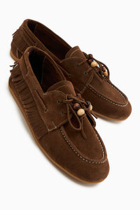 Rania Hakiki Deri Kahve Kadın Loafer Ayakkabı