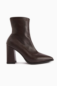 Susy Kahve Kalın Topuklu Streç Kadın Bot