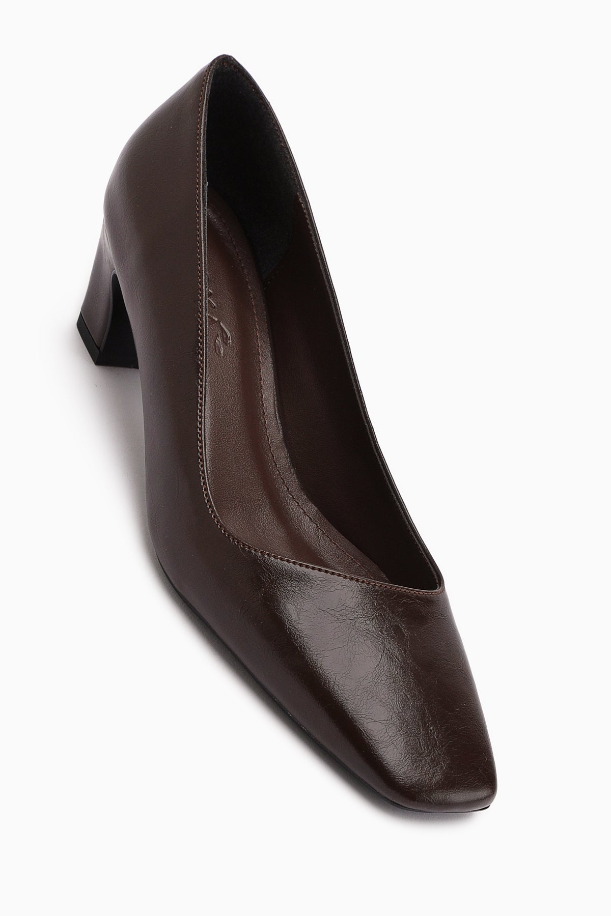 Jelina Kahve Kalın Topuklu Kadın Ayakkabısı