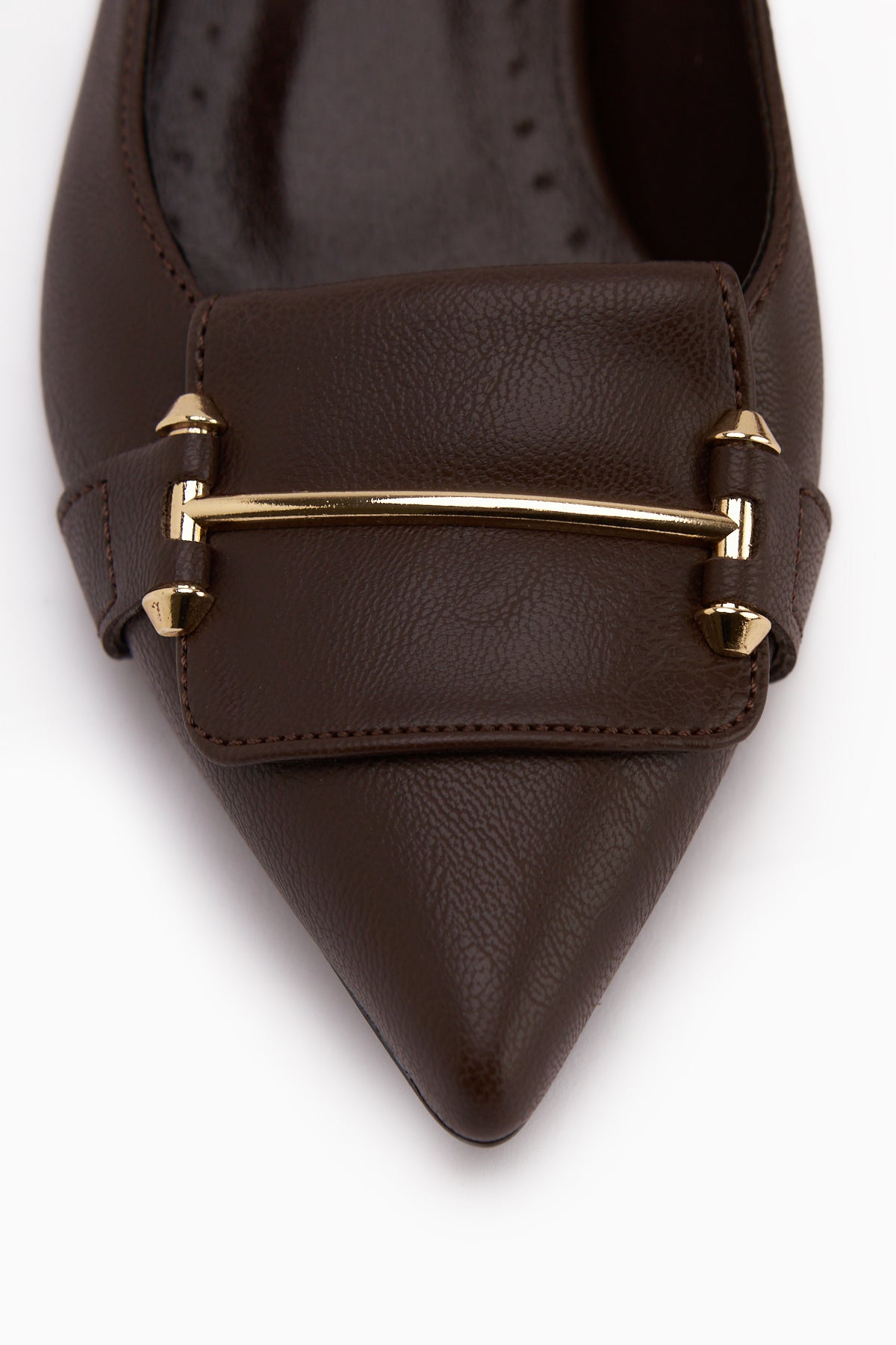 Enja Kahve Tokalı Kısa Topuklu Kadın Topuklu Ayakkabı