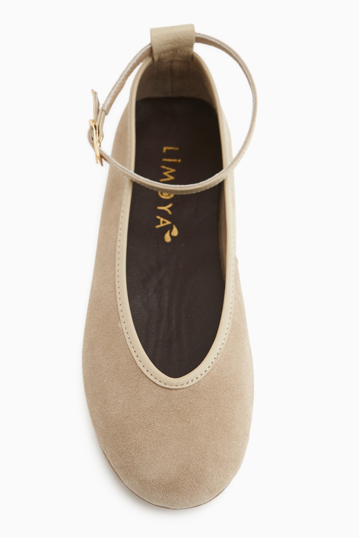 Jenin Hakiki Deri Bej Süet Kemerli Kadın Babet