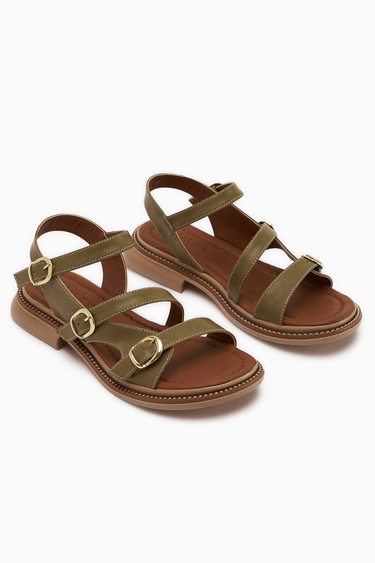 Myra Yeşil Çift Bantlı Kadın Sandalet