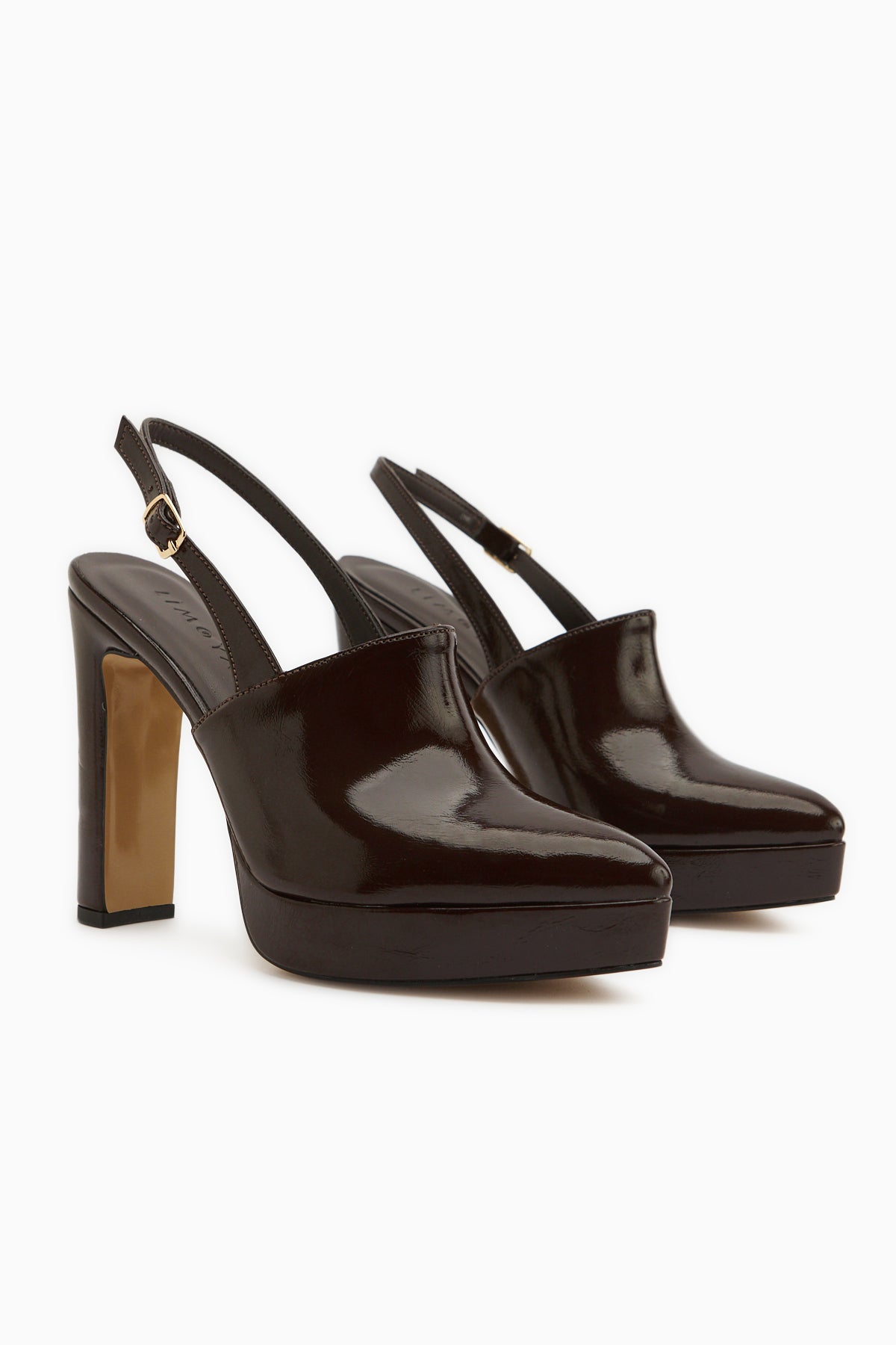 Marlen Kahve Sivri Burunlu Slingback Platform Topuklu Kadın Ayakkabı