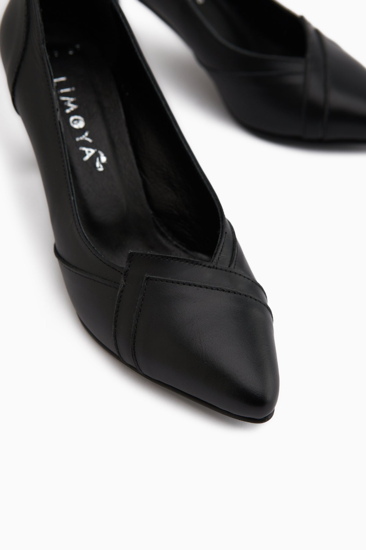 Mirella Hakiki Deri Siyah Kadın Topuklu Ayakkabı