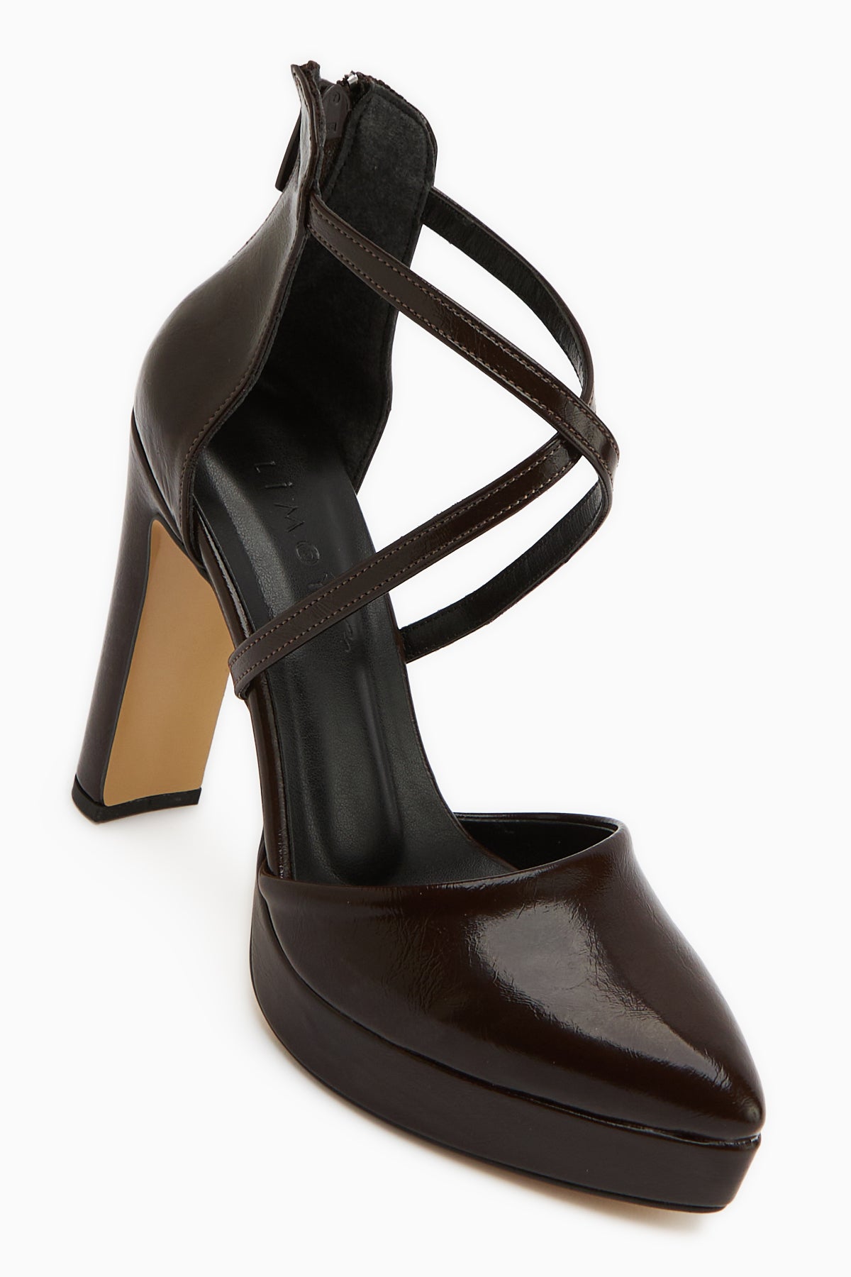 Naomi Kahve Kemerli Platform Topuklu Kadın Ayakkabı