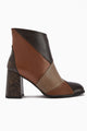 Ylwa Hakiki Deri Kahve Taba Topuklu Kadın Bot
