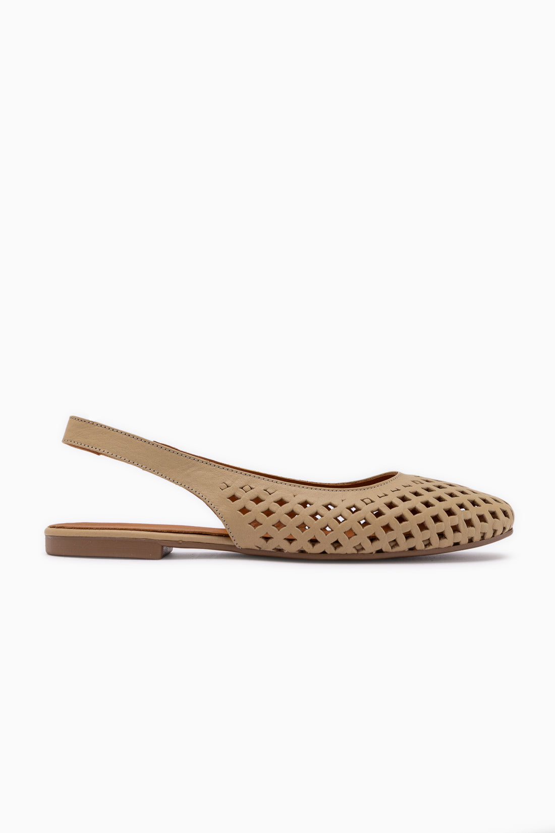 Monalis Hakiki Deri Bej Lastikli Kadın Sandalet