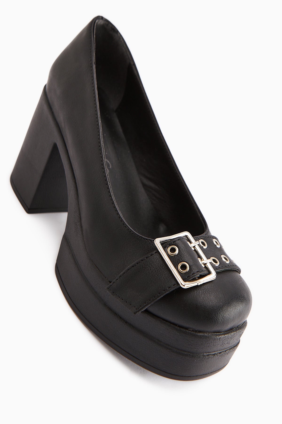 Salin Siyah Kemer Detaylı Dekolteli Topuklu Günlük Ayakkabı