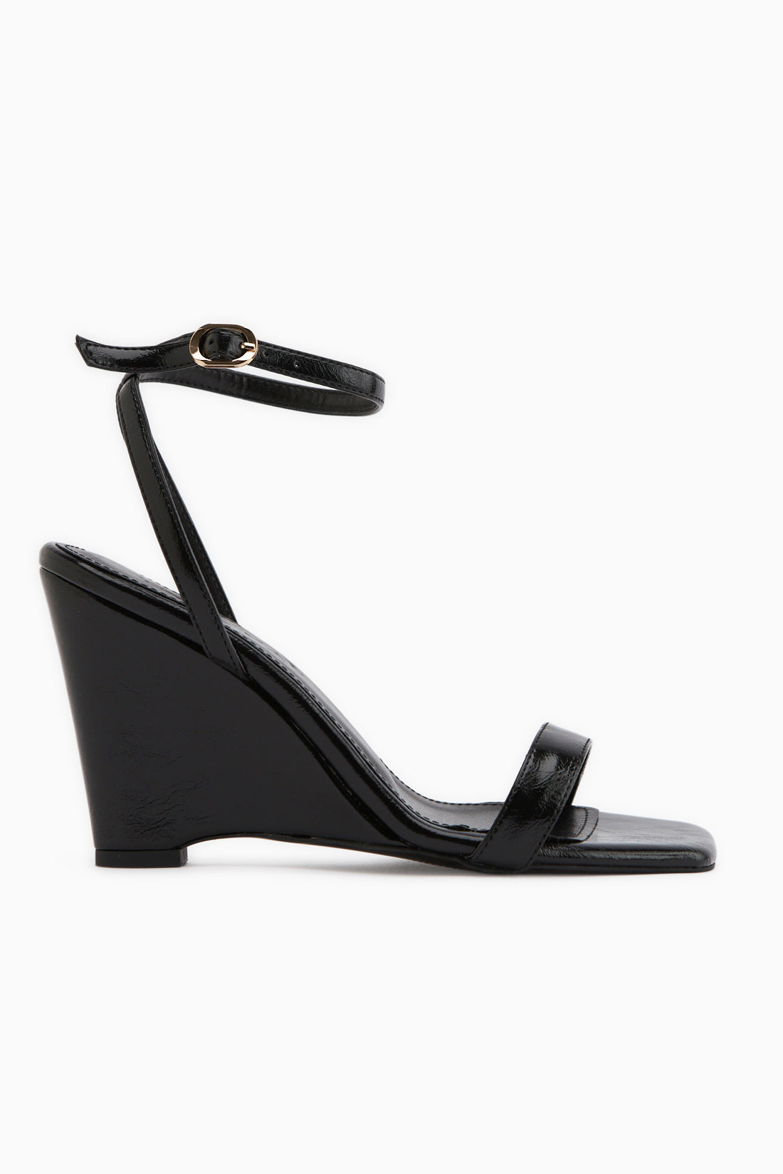 Novah Siyah Bilekten Bağlamalı Kadın Dolgu Topuklu Sandalet