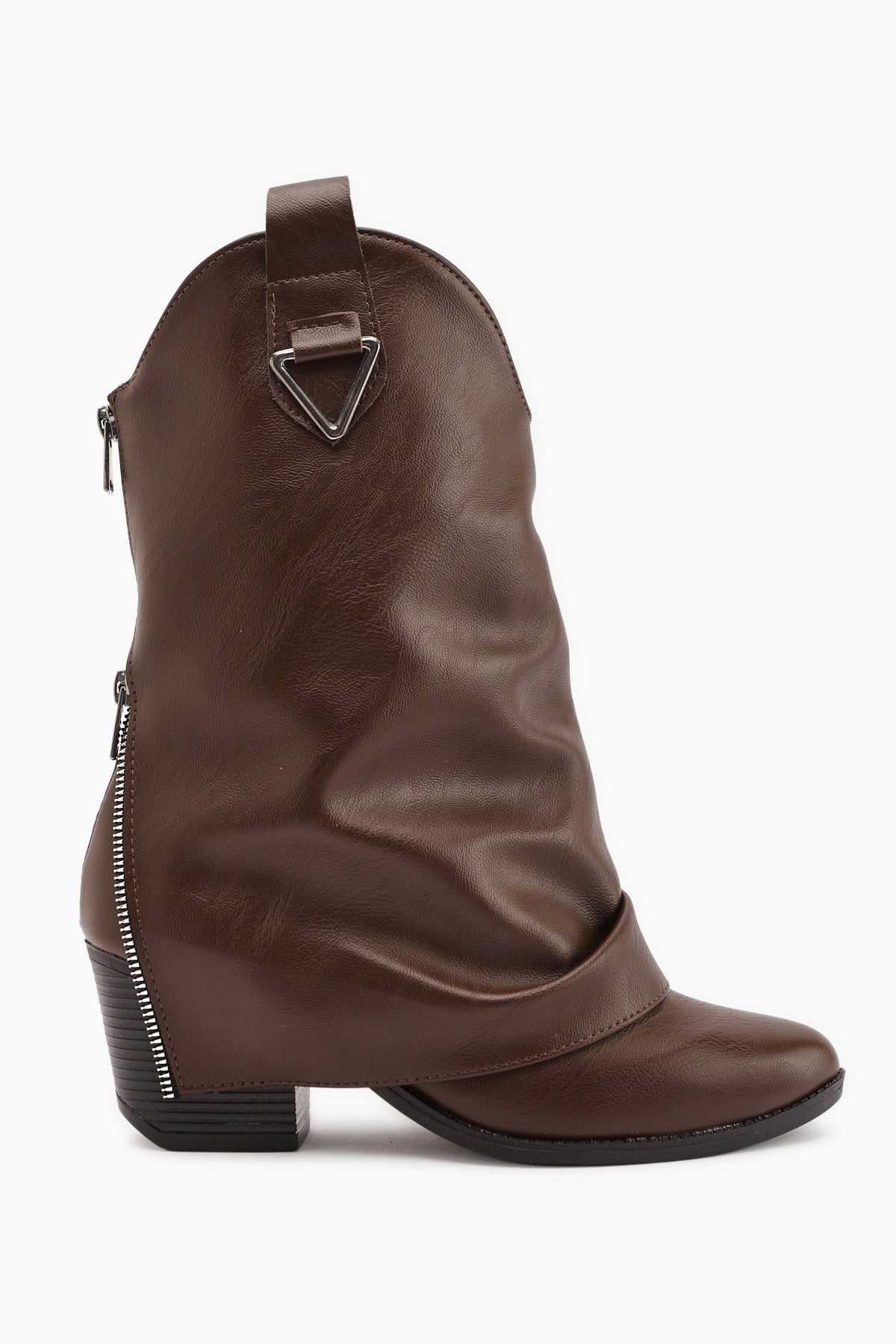 Peggy Kahve Kadın Topuklu Western Çizme