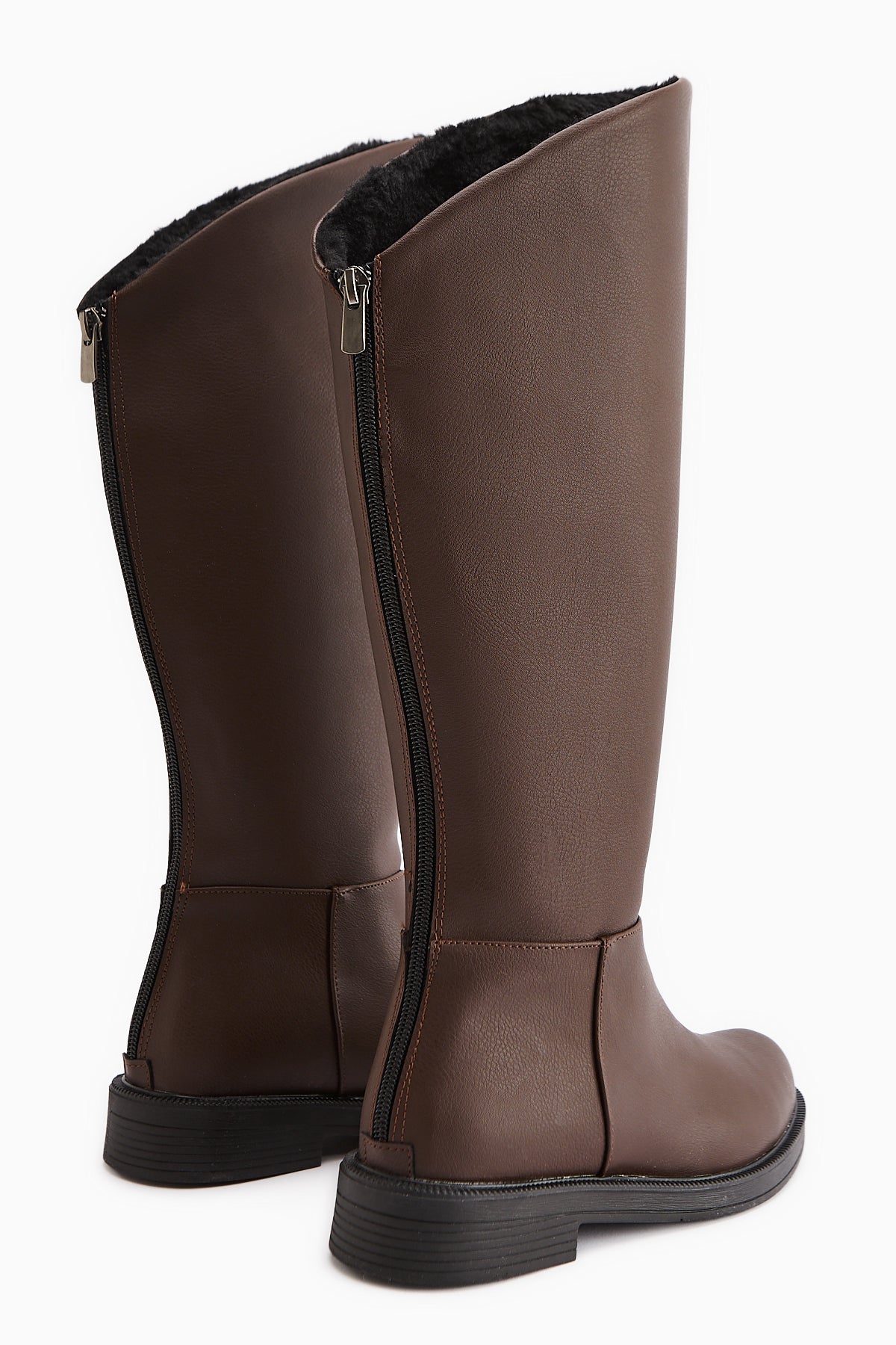 Gigi Kahve İçi Kürklü Katlanabilir Arkadan Fermuarlı Çizme