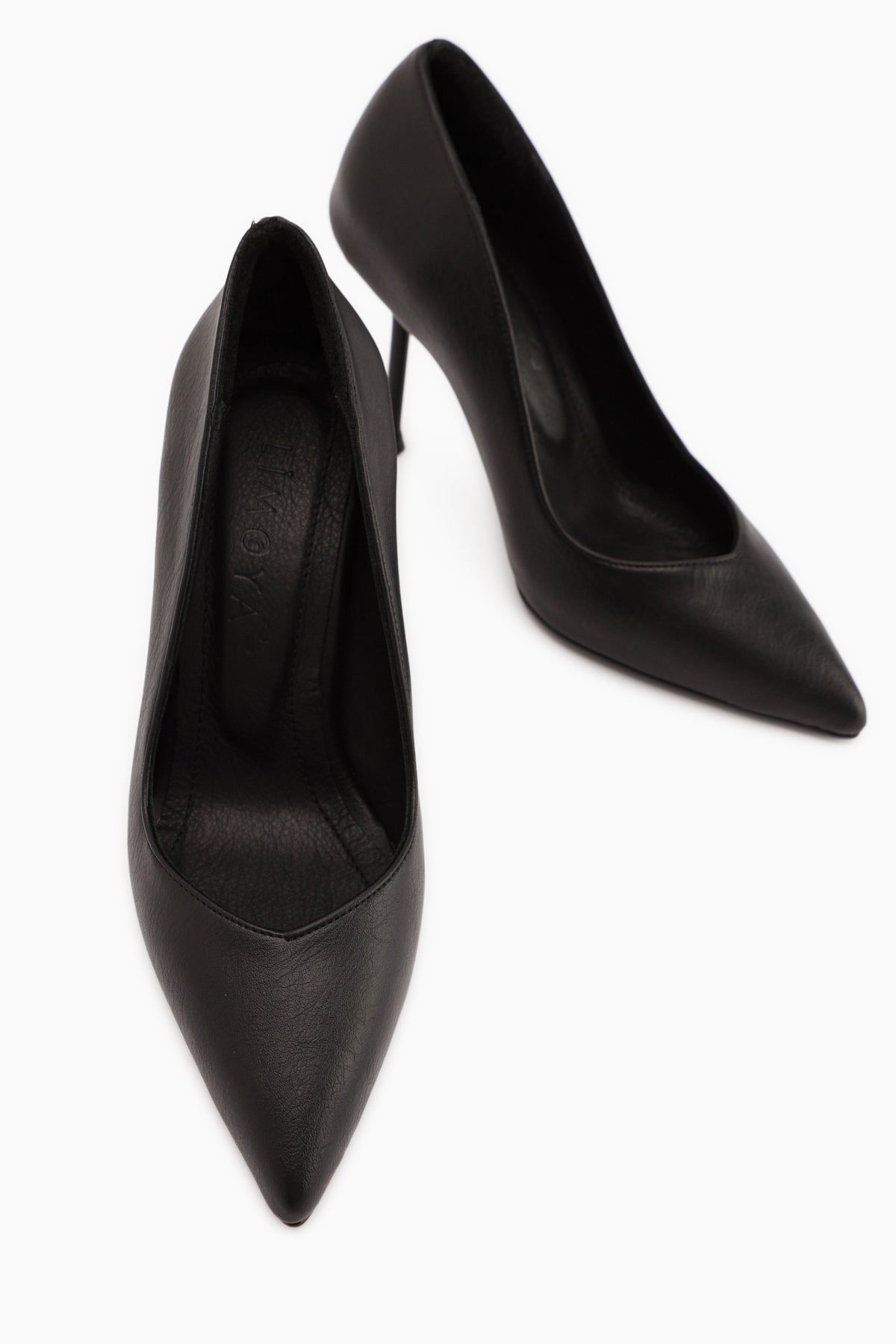 Arya Hakiki Deri Siyah Stiletto Kadın Topuklu Ayakkabı