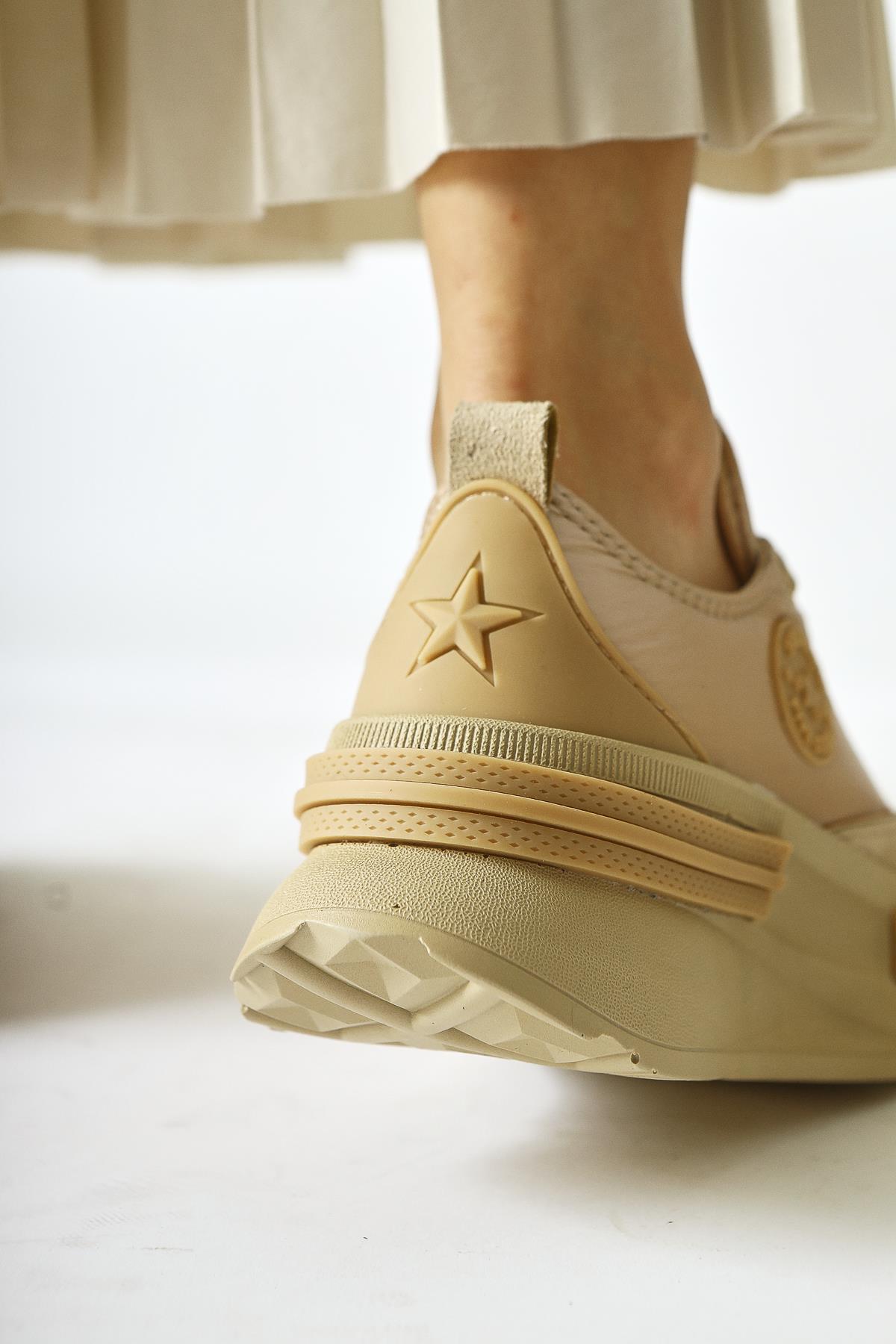 Ancy Nud Paraşüt Kumaş Yıldız Patchli Sneakers