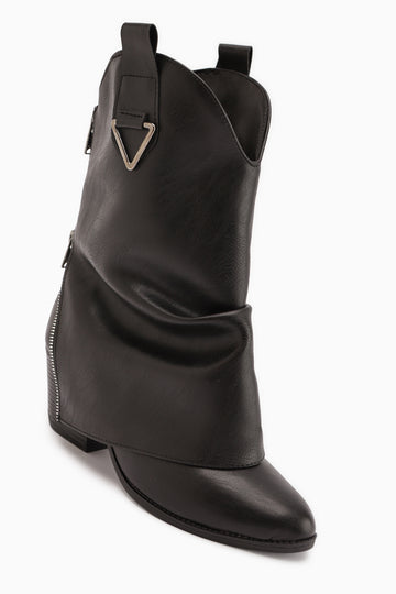 Peggy Siyah Kadın Topuklu Western Çizme